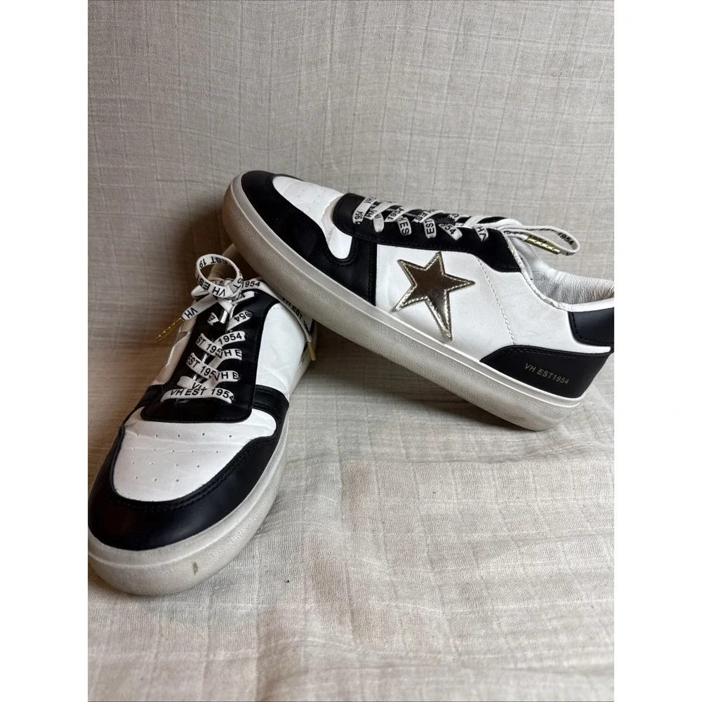 Vintage Havana Reflex Metallic Lace Up Sneakers black gold white size 9